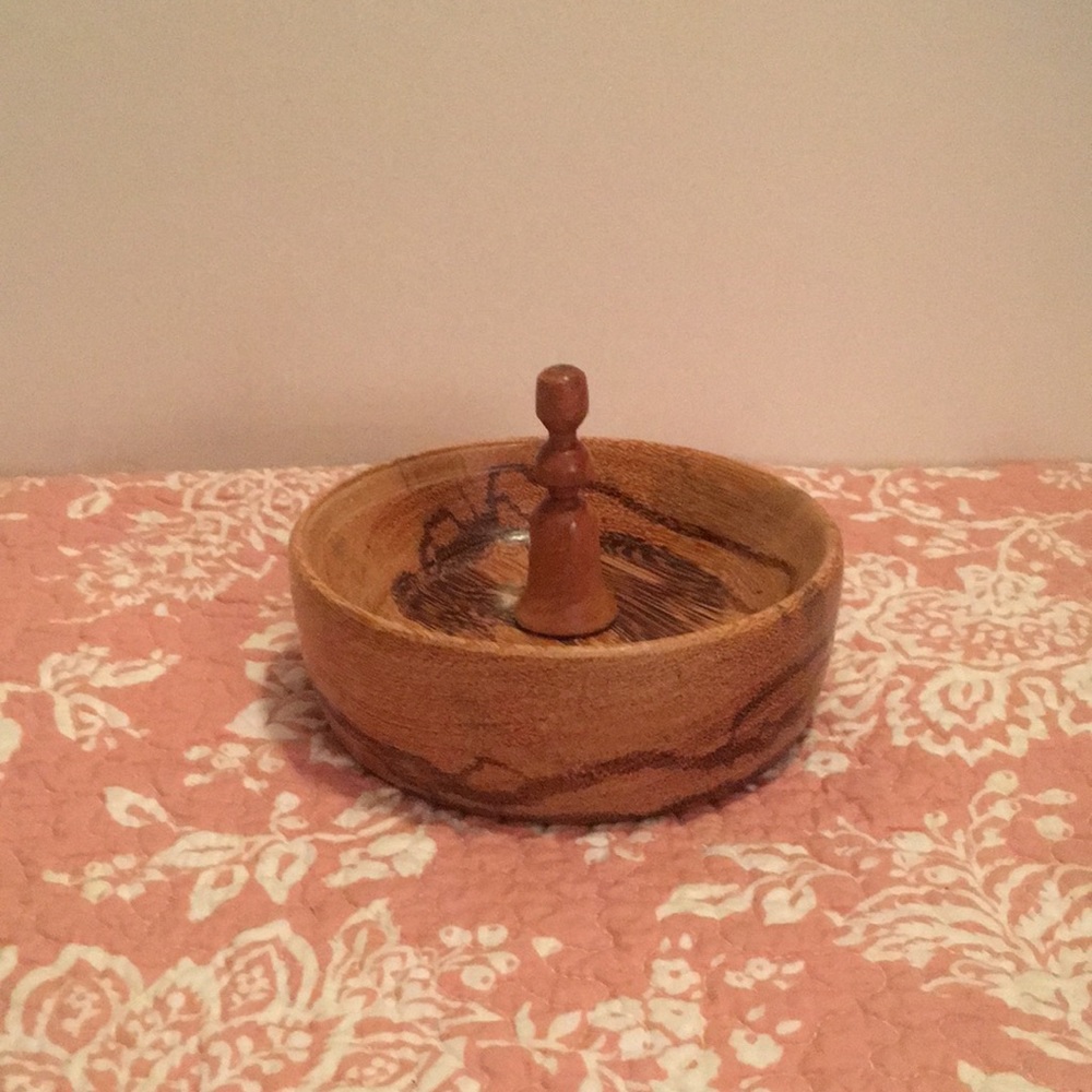 Hand Turned Wood Ring Keeper/Coin Bowl